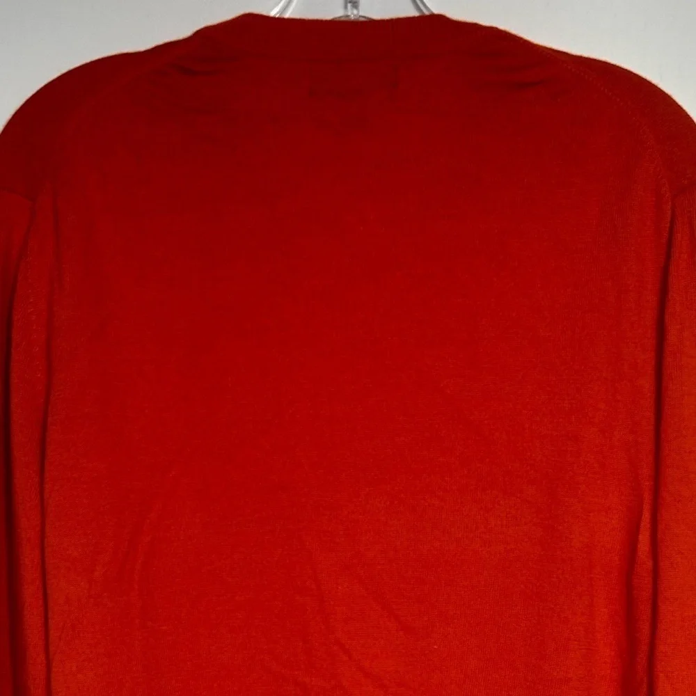 Banana Republic Extra Fine Merino Wool Sweater Size XL Red V-Neck Long Sleeves